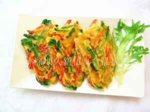 韩式小吃仿真食品 彩色灯椒天妇罗
