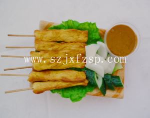 香港特色小吃模型：香烤沙嗲鸡串模型