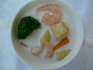 仿真食品模型：海鲜浓汤样品菜仿真食品模型